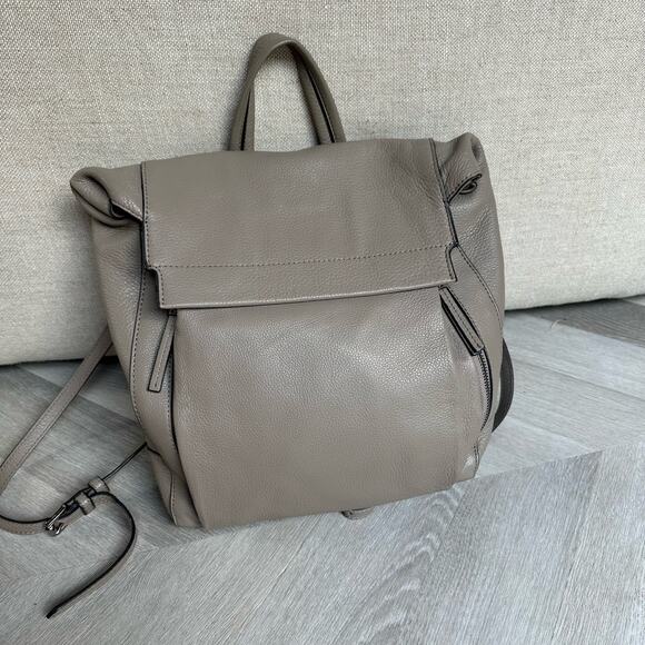 NEW Vince Camuto Soft Leather Min Backpack Tranquility Gray Greige Beige - Picture 1 of 12